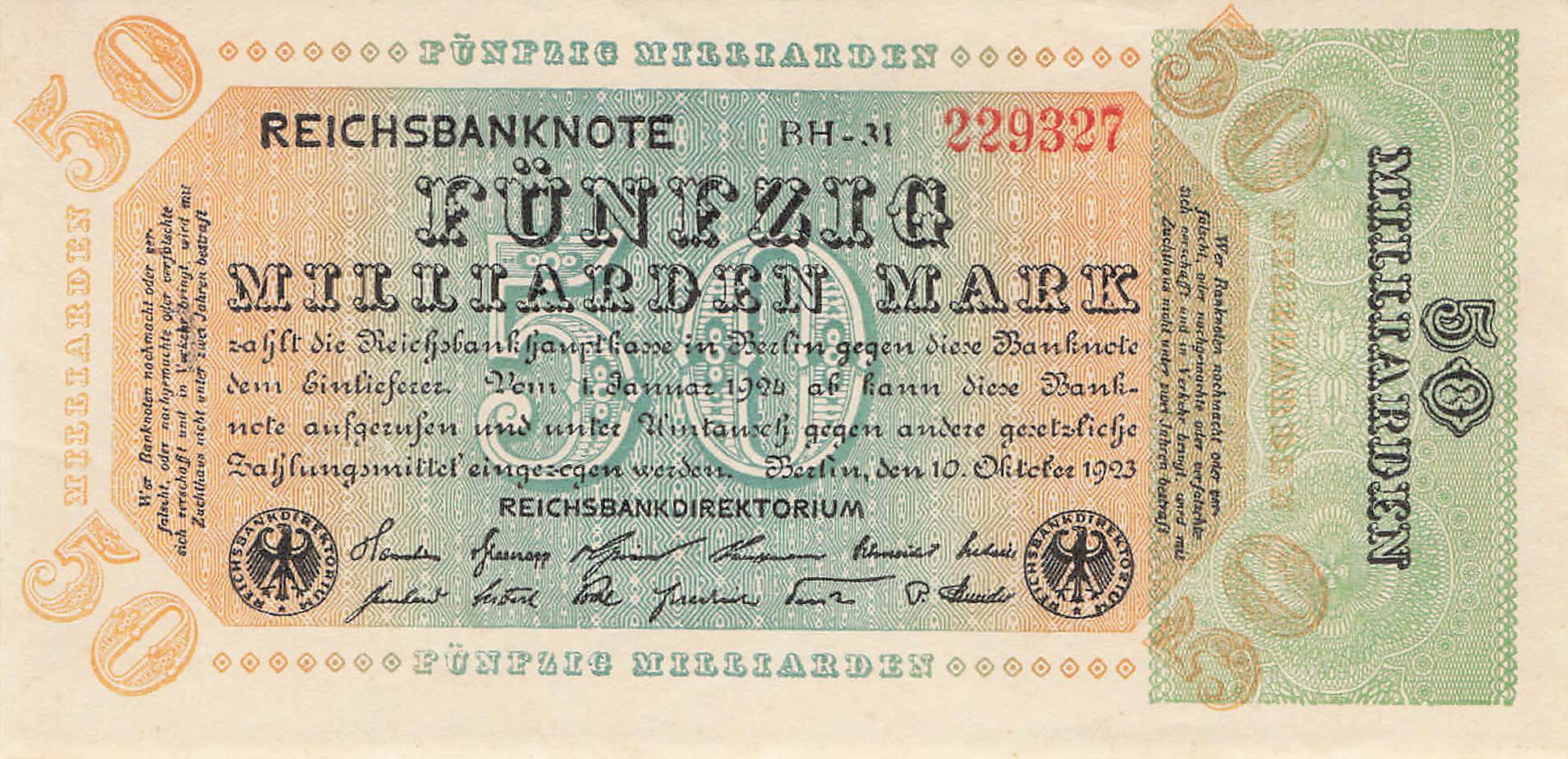 Ro.117 50 Milliarden Mark 1923